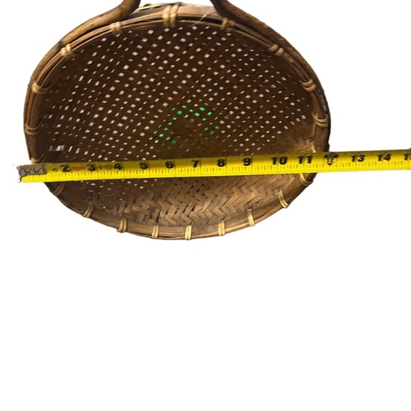 Vintage Hand Crafted Weaving Wicker Ladle Basket-Home Arts & Crafts Basketry - Picture 6 of 7